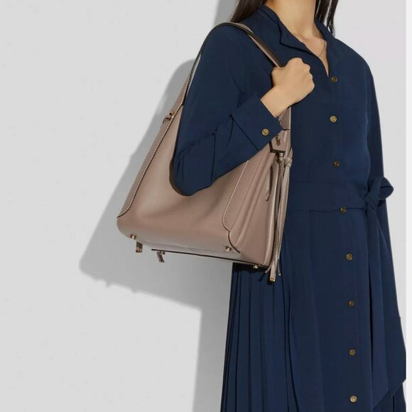 COACH Harmony Shoulder Bag Stone Buffalo Leather Sold Out In Stores 79471 - Picture 3 of 16